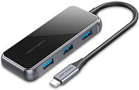 USB HUB Vention 5 в 1 Type-C-HDMI-USB-PD 3USB 3.0 4K 60Hz 87W 0.15m Black (TFBHB)