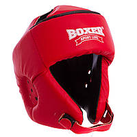 Шлем боксерский открытый с усиленной защитой макушки кожвинил BOXER 2030 размер L цвет красный