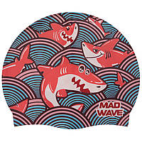 Шапочка для плавания детская MadWave Junior SHARKY M057911 цвет бирюзовый
