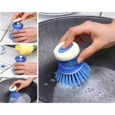 Щітка для миття посуду з дозатором для рідкого мила, фото 1