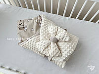 Демисезонный конверт-одеяло Baby Comfort с плюшем Жирафик бежевый