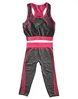 Костюм для Йоги Фитнеса и Бега Yoga Sets Топ и Лосины pink One Size