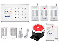 Комплект беспроводной GSM сигнализации для дома, дачи, гаража Kerui alarm G18 (OFHFBBEG679FUN DT, код: 1633405
