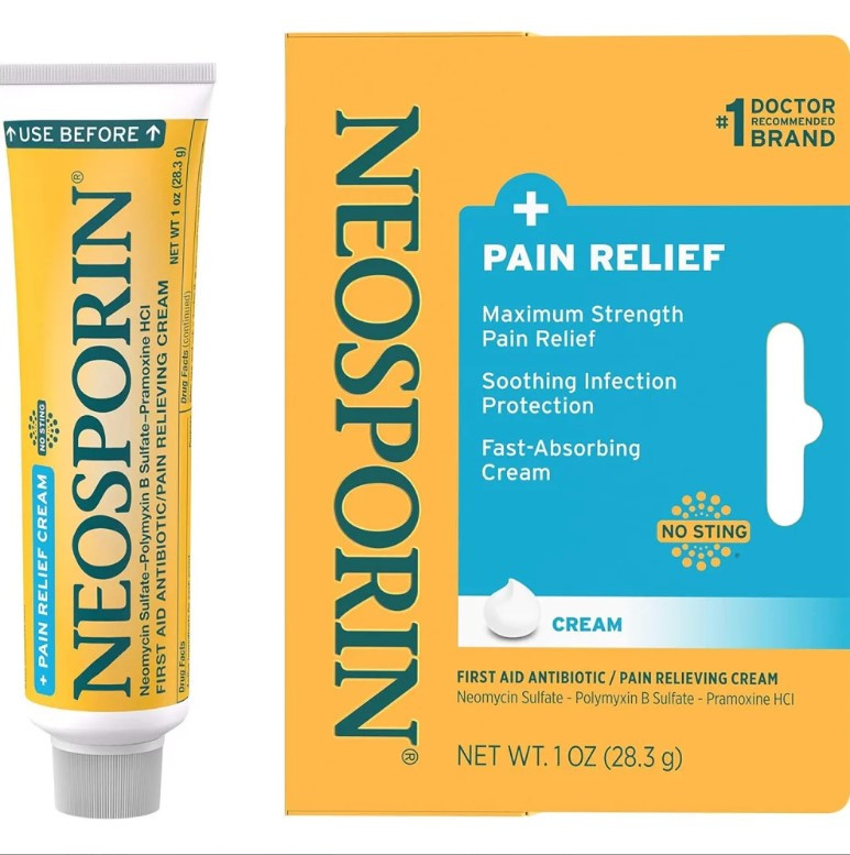 Крем NEOSPORIN + Pain Relief Dual Action Cream неоспорин 28.3 г США