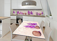 Наклейка 3Д виниловая на стол Zatarga «Мраморная галька» 650х1200 мм для домов, квартир, стол FT, код: 6442302