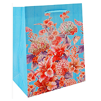 Пакет подарочный бумажный Stenson TL00046-S Flowers3 18x23x8см