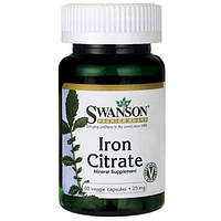 Микроэлемент Железо Swanson Iron citrate 25 mg 60 Veg Caps SWA-11377 KM, код: 7519230