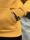 Зимове однотонне худі Pobedov 008 жовтого кольору, фото 2