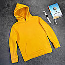 Зимове однотонне худі Pobedov 008 жовтого кольору, фото 5