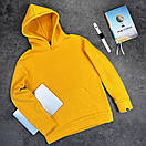 Зимове однотонне худі Pobedov 008 жовтого кольору, фото 6
