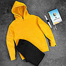 Зимове однотонне худі Pobedov 008 жовтого кольору, фото 7