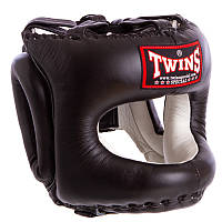 Шлем боксерский с бампером кожаный TWINS HGL10 размер M цвет черный