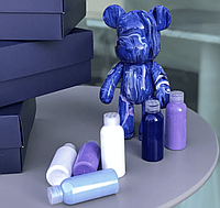 Флюїдне ведмежатко fluid bear bearbrick, 23 см, з фарбами BLUE BAN