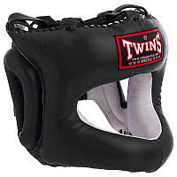 Шлем боксерский с бампером кожаный TWINS HGL9 размер M цвет черный