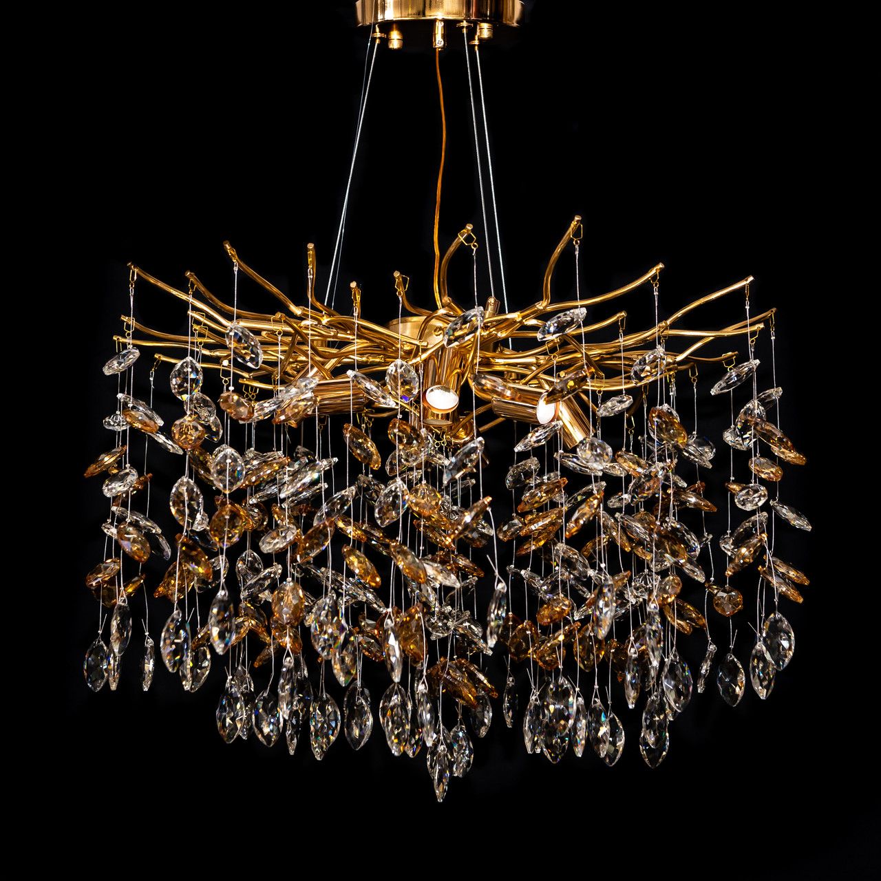 Сучасна кришталева підвісна люстра 1607-450GD, фото 1