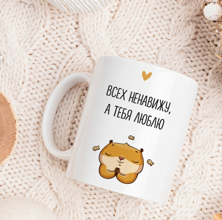 Кружка Всіх ненавиджу а тебе люблю, фото 1