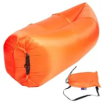 Ламзак надувной бескамерный 200x60 907-41 Воздушный лежак-матрас для отдыха Оранжевый