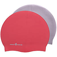 Шапочка для плавания двухсторонняя MadWave Reverse CHAMPION M055001 цвет розовый-серый