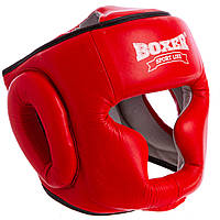 Шлем боксерский с полной защитой кожаный BOXER Элит 2033-1 размер M цвет красный