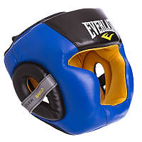 Шлем боксерский с полной защитой кожаный EVERLAST EV-016 размер M цвет синий