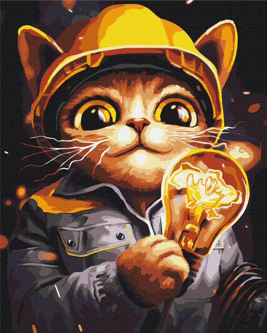 Картина за номерами "Котик Енергетик" Маріанна Пащук 48x60 см полотно акрил антистрес, фото 1