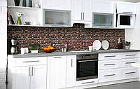 Наклейка на скинали Zatarga на кухню «Шоколадная мозаика» 600х2500 мм виниловая 3Д наклейка к KM, код: 6440884