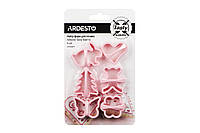 Набор форм для печенья Ardesto Tasty baking из пластика 6 шт Розовый (AR2308PP)