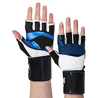 Перчатки для фитнеса и тяжелой атлетики TAPOUT SB168507 размер M цвет черный-синий