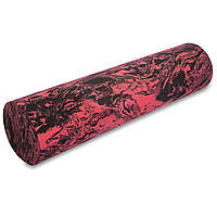Роллер массажный цилиндр гладкий 60см Zelart FI-1734 цвет красный-черный