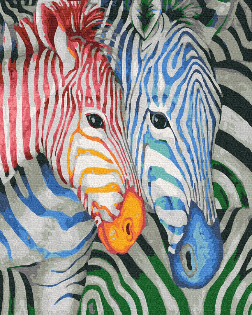 Картина за номерами "Смугасті зебри" 48x60 см Африка Полотно Акрил, фото 1