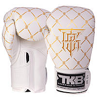 Перчатки боксерские кожаные TOP KING Chain TKBGCH размер 8 унции цвет белый-золотой