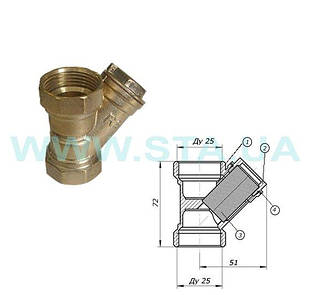 Фільтр муфт. сітч. Ду   1" STA/NoName