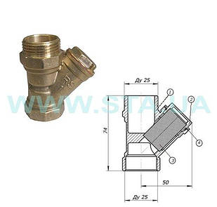 Фільтр муфт. сітч. Ду   1" ВЗ STA {100/10}