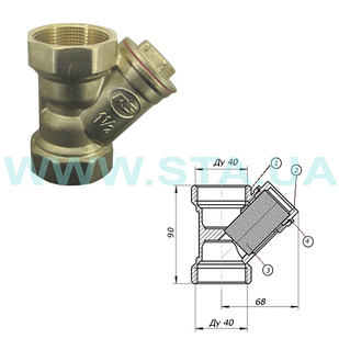 Фільтр муфт. сітч. Ду 1 1/2" STA {4}