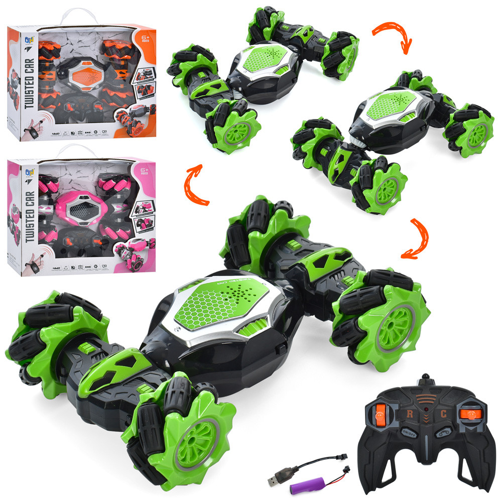 Машинка DH666-18 радіокер. 2,4G, акум., трюкова, оборот 360, USB, 3 кольори, муз., кор., 32,5-26-9см., фото 1