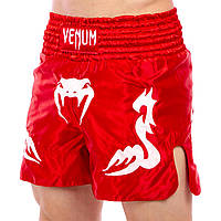 Шорты для тайского бокса и кикбоксинга VNM INFERNO CO-5807 размер S цвет красный-белый