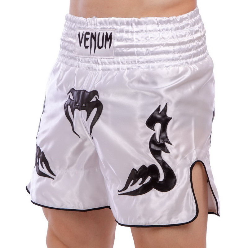 Шорты для тайского бокса и кикбоксинга VNM INFERNO CO-5807 размер L цвет белый-черный - фото 4 - id-p2132960428