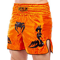 Шорты для тайского бокса и кикбоксинга VNM INFERNO CO-5807 размер L цвет оранжевый-черный