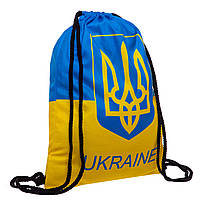 Рюкзак-мішок Zelart UKRAINE GA-4433-UKR жовтий-блакитний