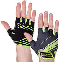 Перчатки для фитнеса и тренировок ZELART MA-3887 размер XS цвет черный-салатовый
