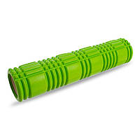 Роллер массажный цилиндр (ролик мфр) 61см Grid 3D Roller Zelart FI-4941 цвет салатовый