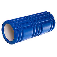 Ролер масажний циліндр (ролик мфр) 33 см Grid 3D Roller Zelart FI-6277 колір рожевий Синій