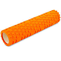 Ролер масажний циліндр (ролик мфр) 61 см Grid Combi Roller Zelart FI-6673 колір жовтогарячий