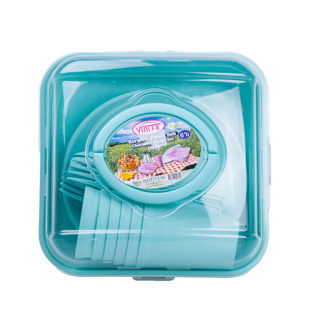 Набор пластиковой посуды Violet для пикника на 6 персон - фото 2 - id-p2133420003