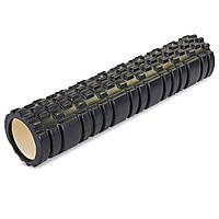 Ролер масажний циліндр (ролик мфр) 61 см Grid Combi Roller Zelart FI-6673 колір жовтогарячий Чорний