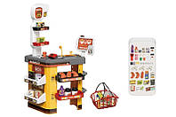 Магазин игрушечный с кассой и продуктами, корзина, на батар., музыка и свет