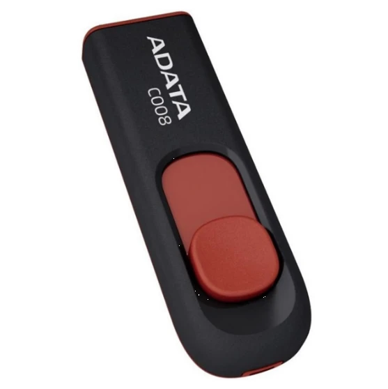 USB флеш-накопитель, флешка A-DATA USB2.0 C008 8GB Black-Red (AC008-8G-RKD) - фото 1 - id-p1878504804