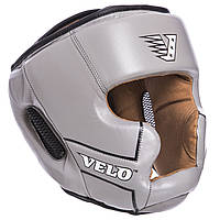 Шлем боксерский с полной защитой кожаный VELO VL-2219 размер XL цвет серый