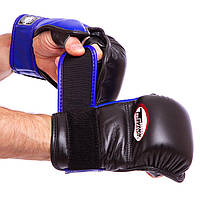 Перчатки для смешанных единоборств кожаные TWINS GGL-1 размер M цвет черный-синий