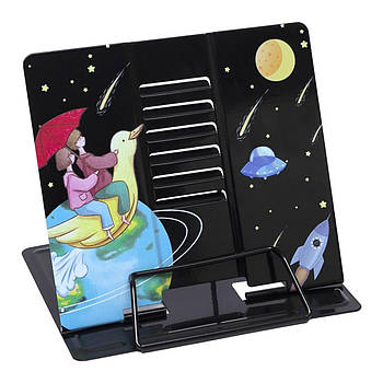 Цільнометалева підставка для великого підручника з малюнком з малюнком Подорож на місяць LTS-8176